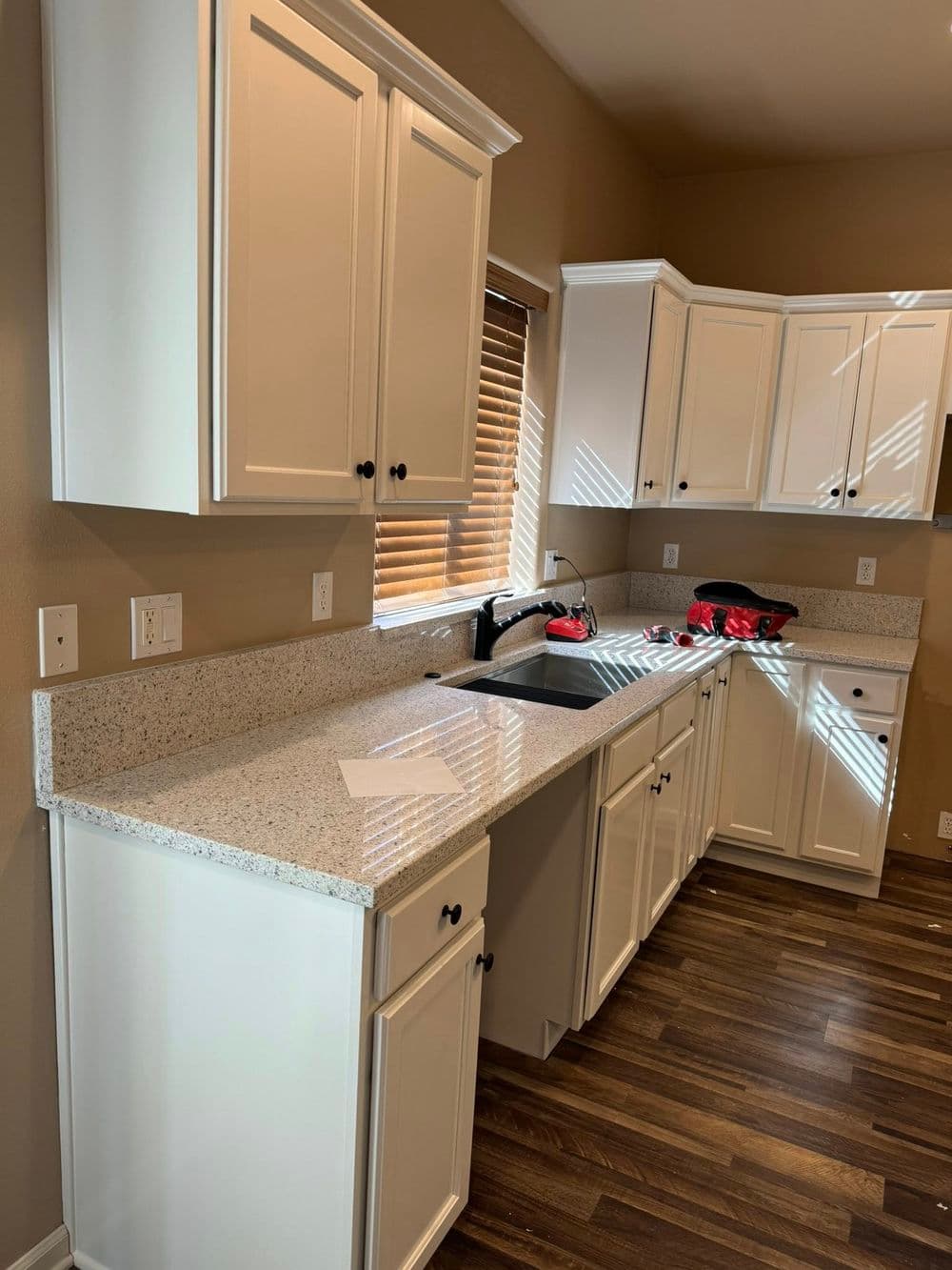 Dark Cherry Cabinets Painted White in Central Oregon
