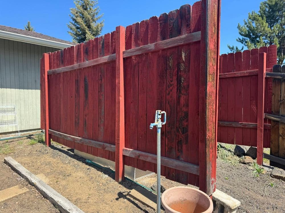 Gallery photos for Wood Fence Repaint With Bold Red in Tetherow: Image #5