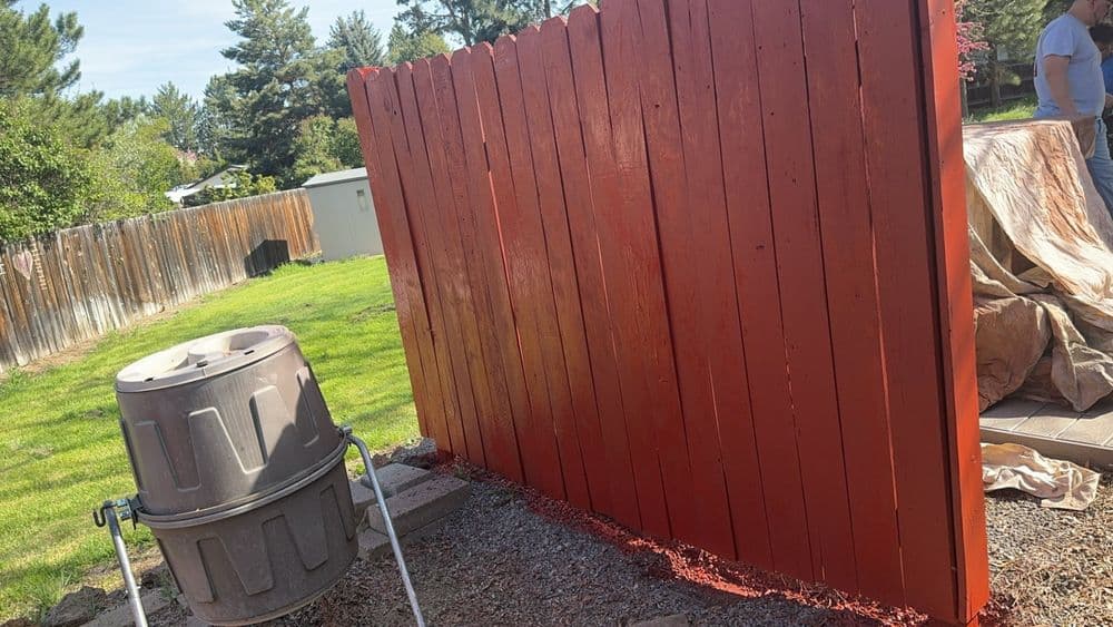 Gallery photos for Wood Fence Repaint With Bold Red in Tetherow: Image #3
